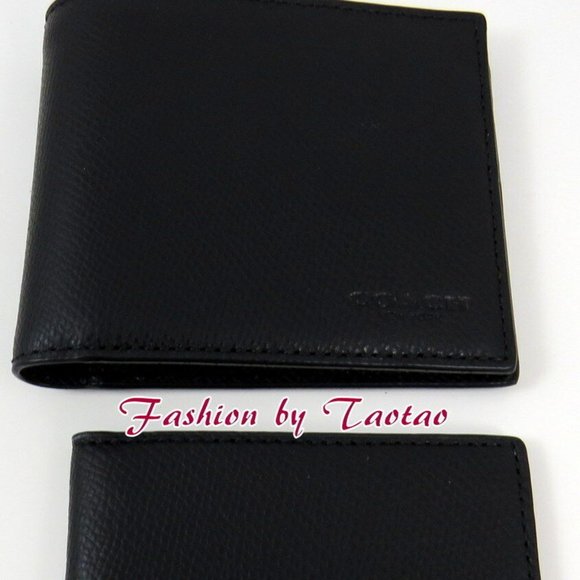 Coach Men's Compact ID Crossgrain Leather Wallet - Picture 1 of 8